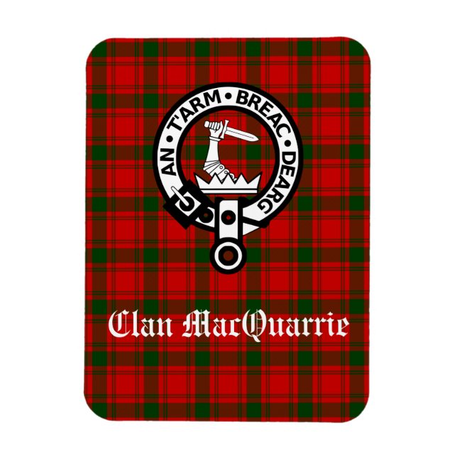 Clan MacQuarrie Tartan und Wappen Magnet (Vertikal)