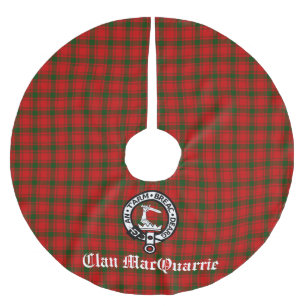 Clan MacQuarrie Tartan und Wappen Polyester Weihnachtsbaumdecke