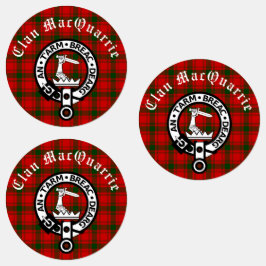 Clan MacQuarrie Tartan und Wappen Round Etiketten