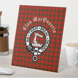 Clan MacQuarrie Tartan und Wappen Sockelschild