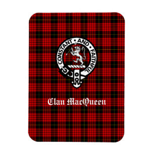 Clan MacQueen Crest Badge & Tartan Magnet
