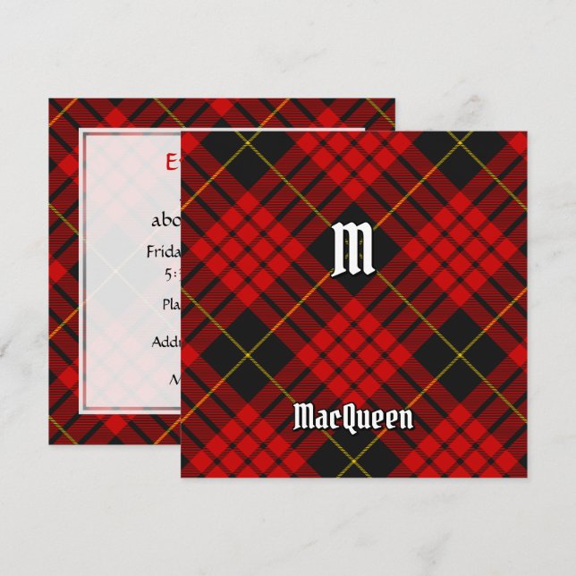 Clan MacQueen Tartan Einladung (Vorne/Hinten)