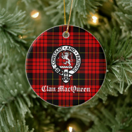 Clan MacQueen Tartan Keramik Ornament