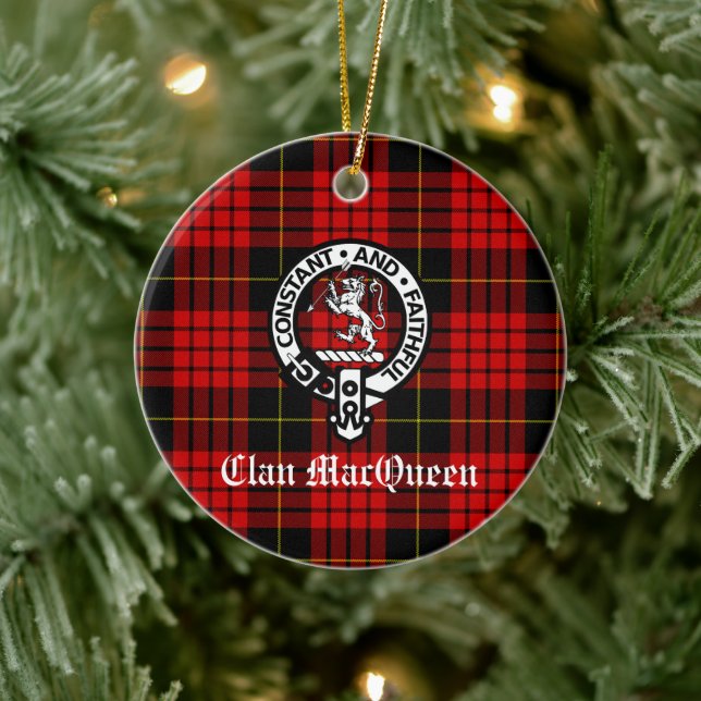 Clan MacQueen Tartan Keramik Ornament (Baum)