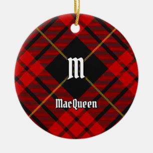 Clan MacQueen Tartan Keramik Ornament