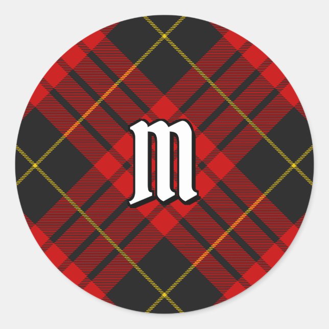 Clan MacQueen Tartan Runder Aufkleber (Vorderseite)