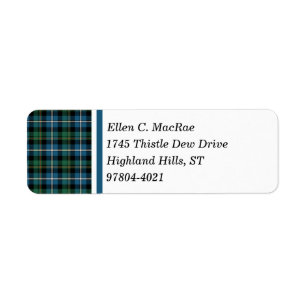 Clan MacRae Bright Blue und Green Hunting Tartan