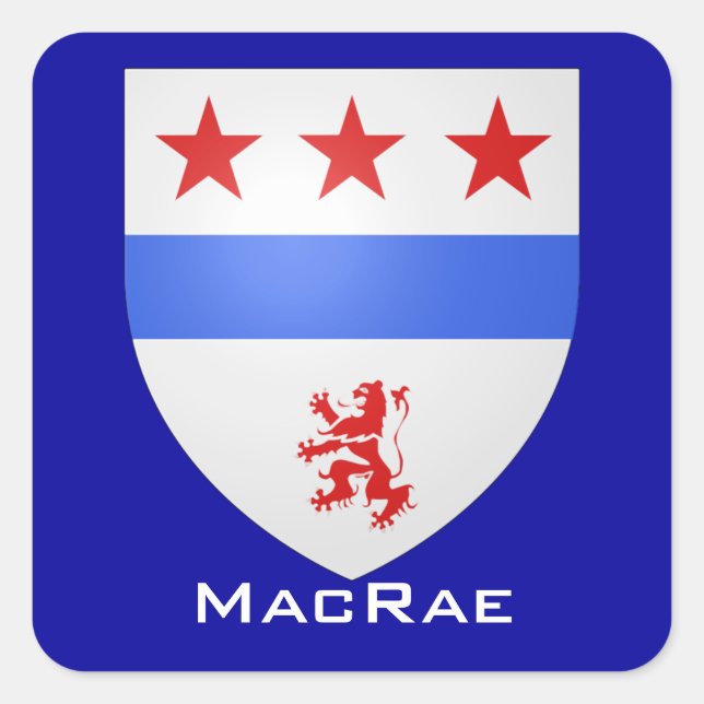 Clan MacRae Shield Quadratischer Aufkleber (Vorderseite)