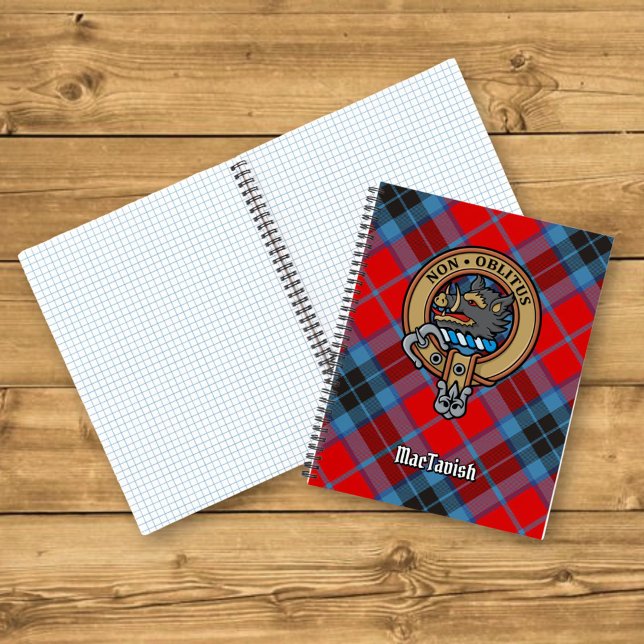 Clan MacTavish Wappen über Tartan Notizbuch (Von Creator hochgeladen)