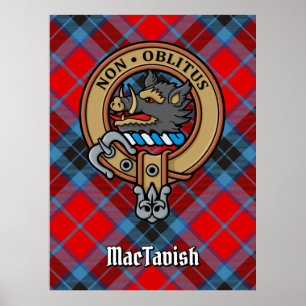 Clan MacTavish Wappen über Tartan Poster
