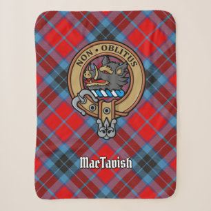 Clan MacTavish Wappen über Tartan Sherpadecke