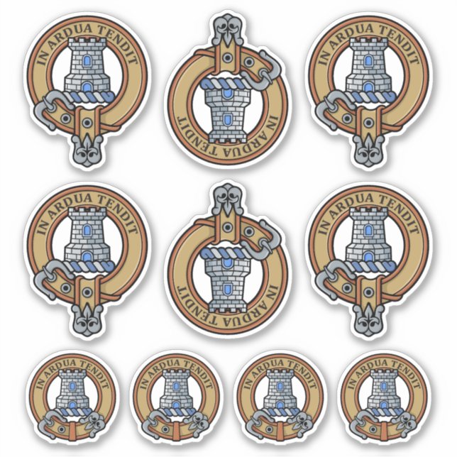 Clan Malcolm Crest Sticker Set (Devant)