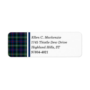 Clan Malcolm Dark Blue und Green Scottish Tartan