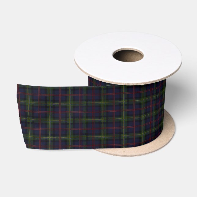 Clan Malcolm Kariert Tartan Green Lila Black Karo Satinband (Spule)