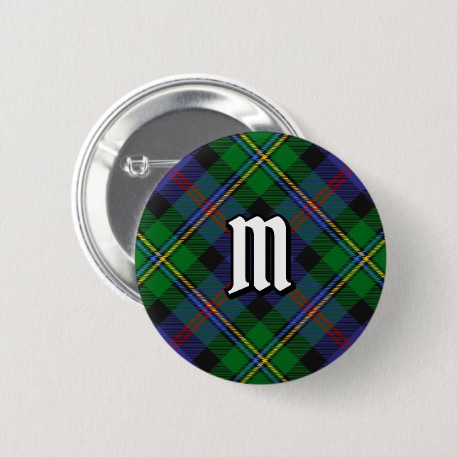 Clan Malcolm Tartan Button (Vorne & Hinten)