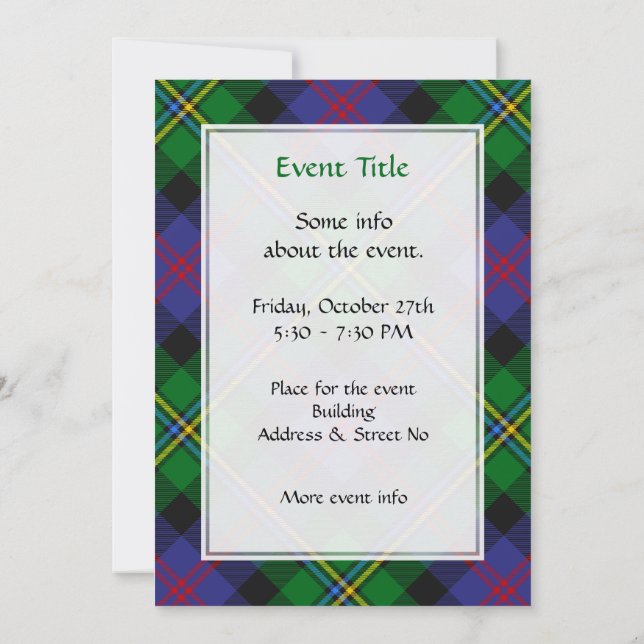 Clan Malcolm Tartan Einladung (Rückseite)