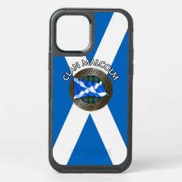 Clan Malcolm Tartan Knot & Flag