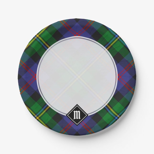 Clan Malcolm Tartan Pappteller (Vorderseite)