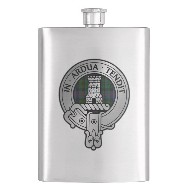Clan Malcolm Wappen & Tartan Flachmann (Vorderseite)