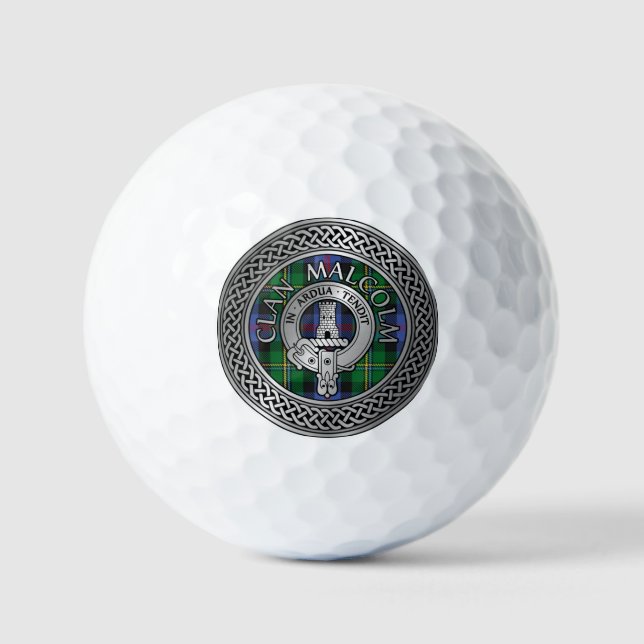 Clan Malcolm Wappen & Tartan Knot Golfball (Vorderseite)