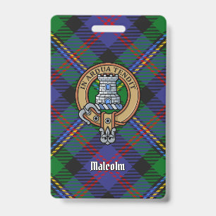 Clan Malcolm-Wappen über Tartan Ausweis