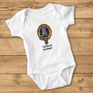 Clan Malcolm-Wappen über Tartan Baby Strampler