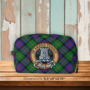 Clan Malcolm-Wappen über Tartan Waschbeutel