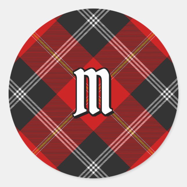 Clan Marjoribanks Tartan Runder Aufkleber (Vorderseite)
