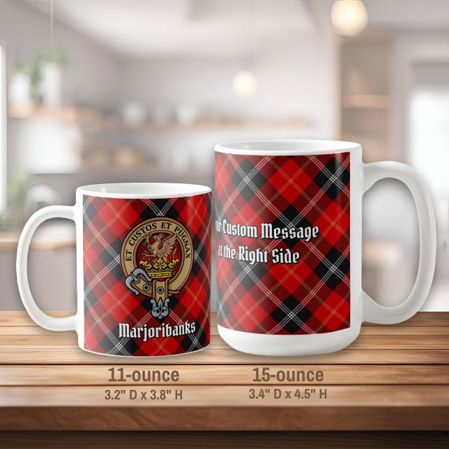 Clan Marjoribanks Wappen über Tartan Kaffeetasse (Von Creator hochgeladen)