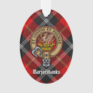 Clan Marjoribanks Wappen über Tartan Ornament