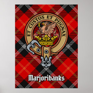 Clan Marjoribanks Wappen über Tartan Poster