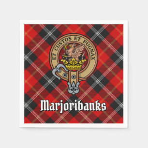 Clan Marjoribanks Wappen über Tartan Serviette