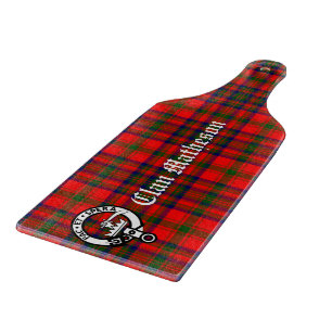 Clan Matheson Wappen Abzeichen und Tartan Schneidebrett