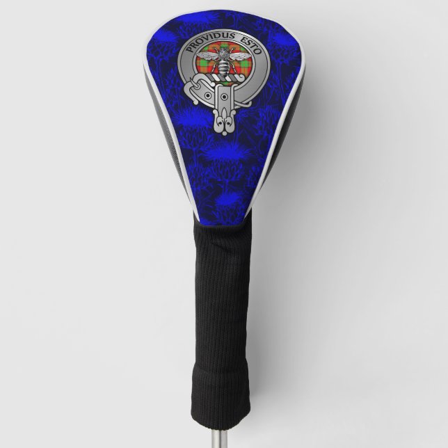 Clan Maxton Wappen & Tartan auf Thistle Golf Headcover (Vorderseite)