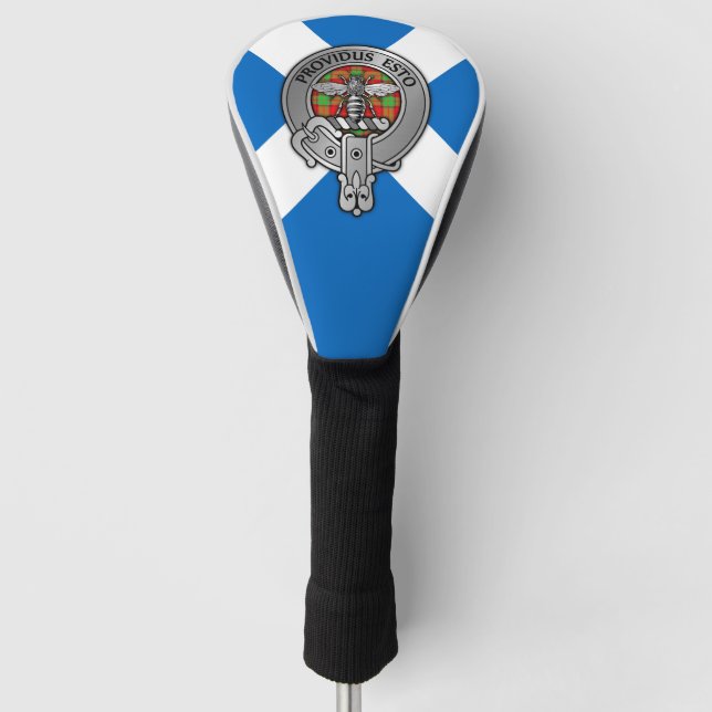 Clan Maxton Wappen & Tartan über Salreifen Golf Headcover (Vorderseite)