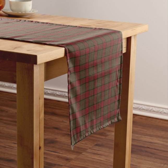 Clan Maxwell Brown und Red Scottish Hunting Tartan Kurzer Tischläufer (Beispiel)