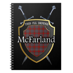 Clan McFarland MacFarlane Tartan-Schild u. Notizblock