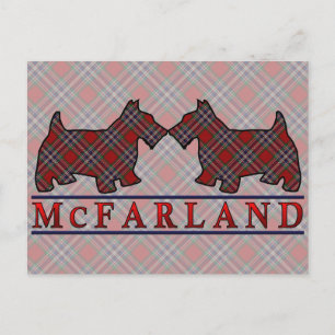 Clan McFarland MacFarlane Tartan Scottie Hunde Postkarte