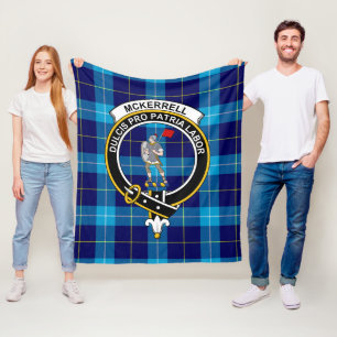 Clan McKerrell Blue Tartan Kariert Fleecedecke
