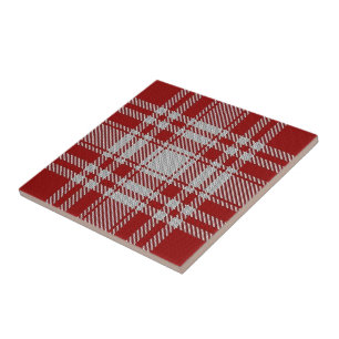 Clan Menzies Scottish Expressions Red White Tartan Fliese