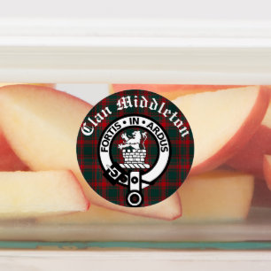 Clan Middleton Wappen Abzeichen und Tartan Etiketten