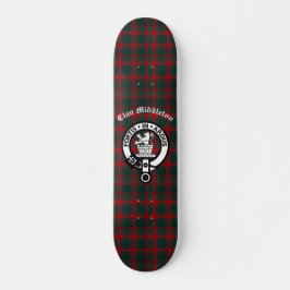 Clan Middleton Wappen Abzeichen und Tartan Skateboard