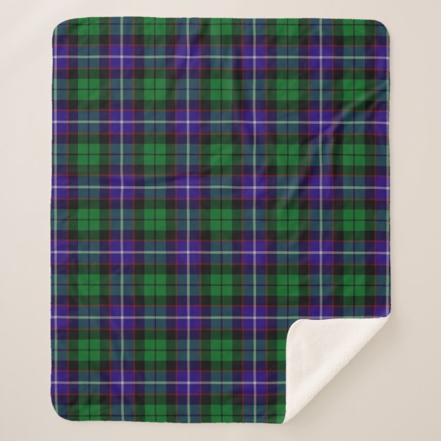 Clan Mitchell Tartan Kariert Sherpadecke (Vorderseite)