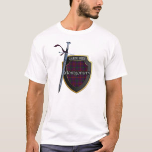 Clan Montgomery Tartan Scottish Shield & Sword T-Shirt