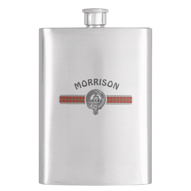 Clan Morrison (Bearbeiten) Wappen & Tartan Flachmann (Vorderseite)
