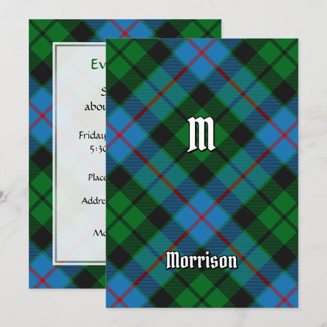 Clan Morrison Chasse Tartan Invitation (Devant / Derrière)