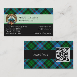 Clan Morrison Junting Tartan Business Card Visitenkarte