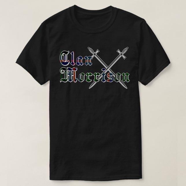 Clan Morrison Nachname Nachname Scottish Tartan T-Shirt (Design vorne)