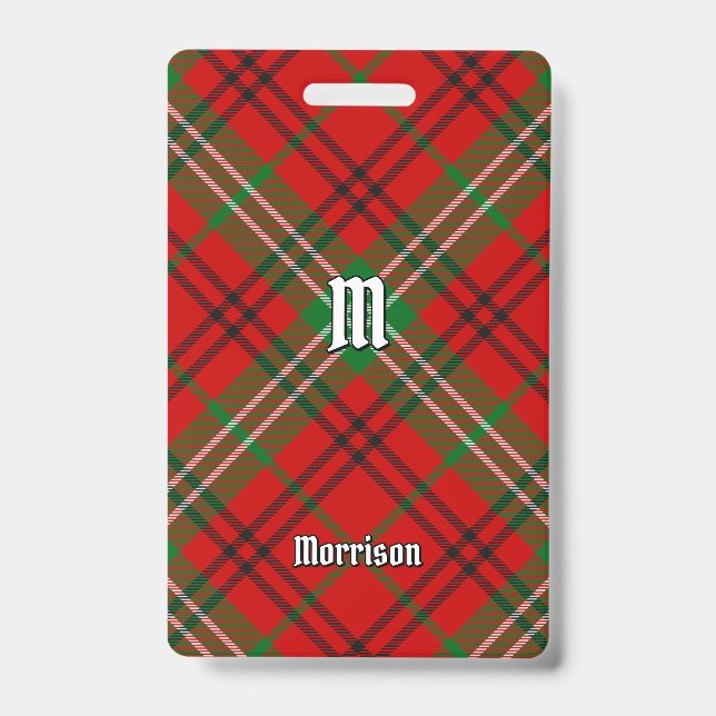 Clan Morrison Red Tartan Abzeichen Ausweis (Vorderseite)