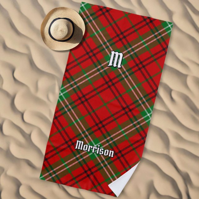 Clan Morrison Red Tartan Beach Towel Strandtuch (Von Creator hochgeladen)